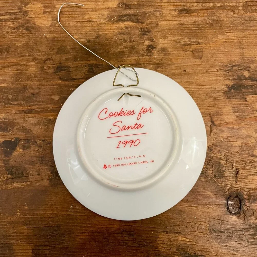 Hallmark Cookies For Santa Porcelain Ornmament 1990
